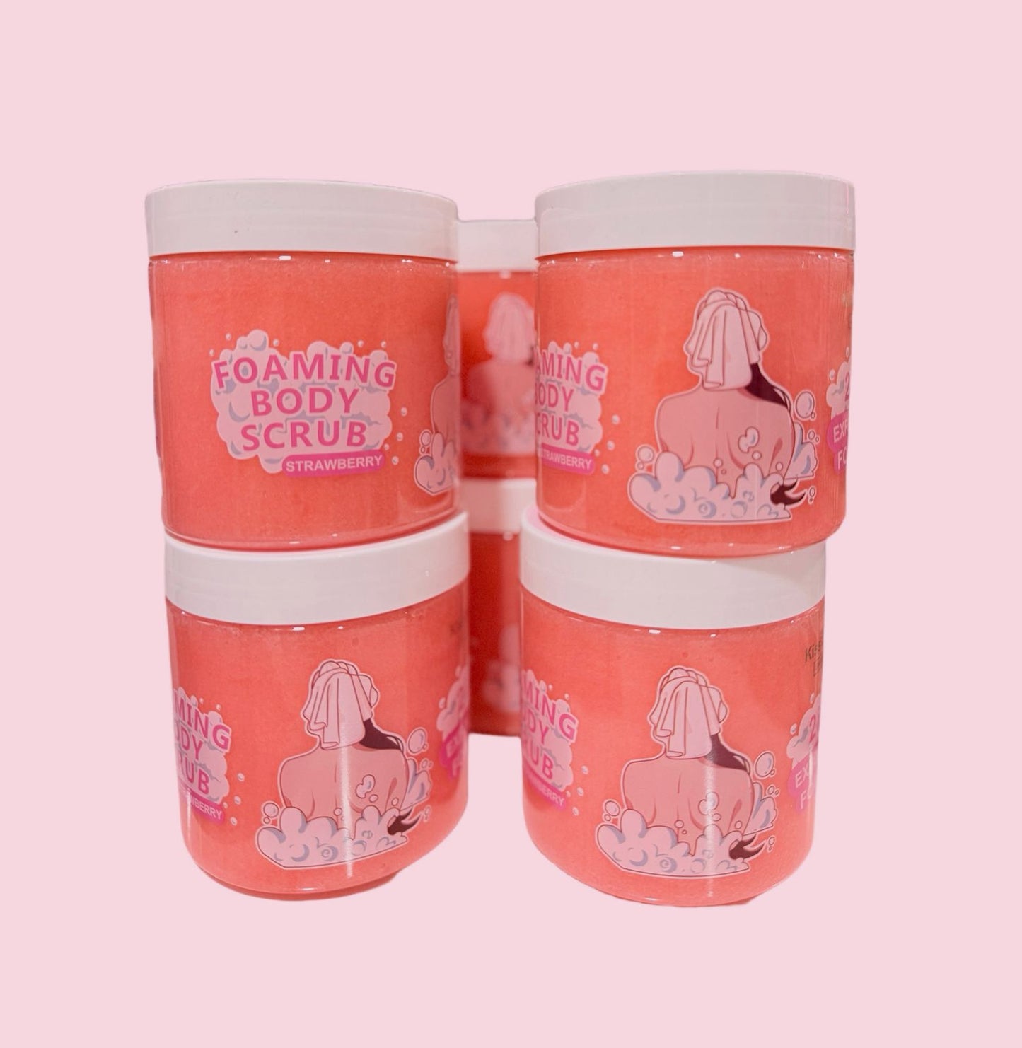 Kiss Beauty- Exfoliante 2en1 Foming Body Scrub STRAWBERRY