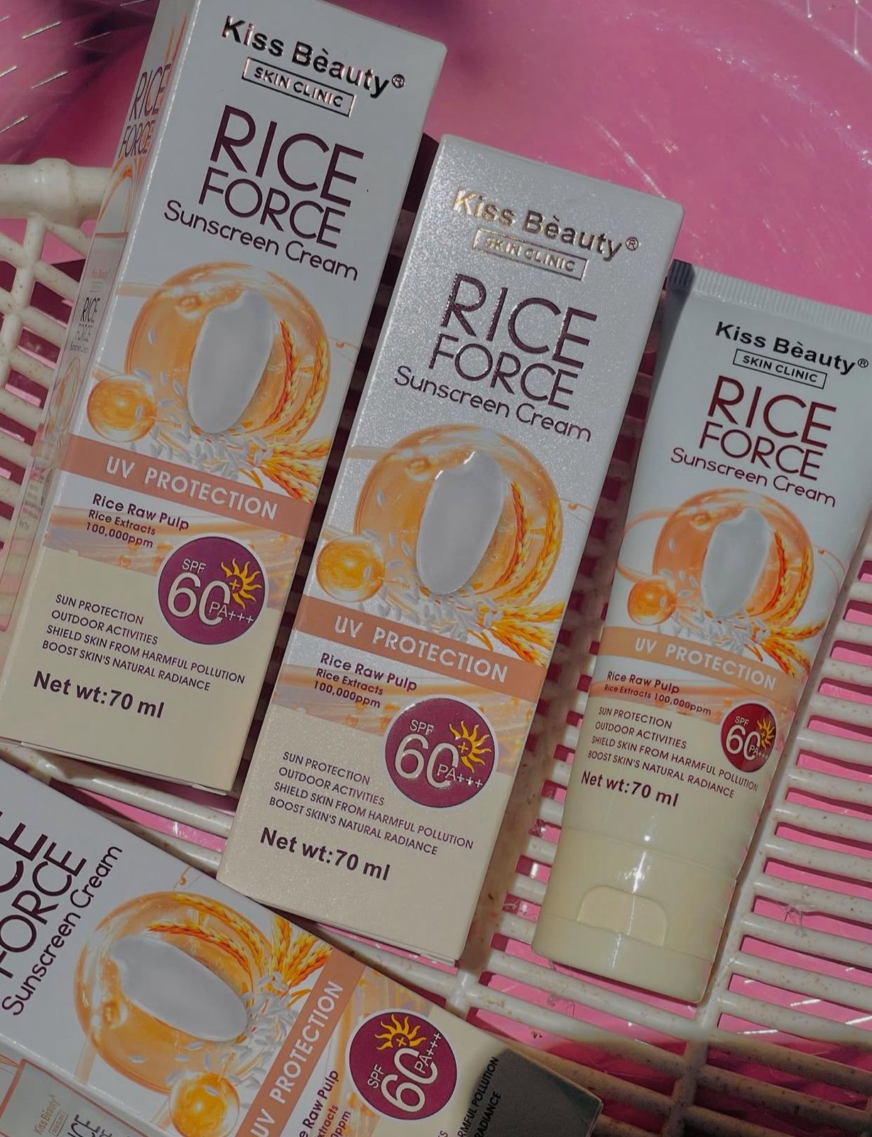 Protector Solar en Crema Kiss Beauty Rice Force.