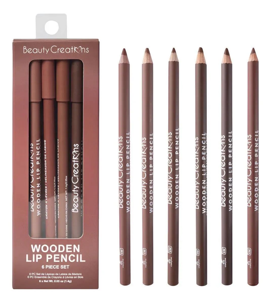 Set de 6 Delineadores Labiales Beauty Creations Nude