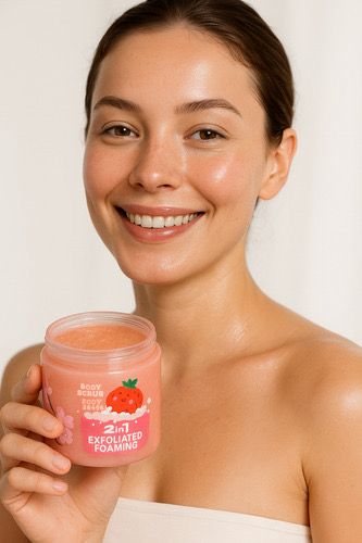 Kiss Beauty- Exfoliante 2en1 Foming Body Scrub STRAWBERRY