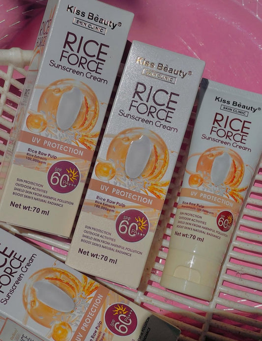 Protector Solar en Crema Kiss Beauty Rice Force.